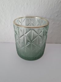 Glaswindlicht von Clayre & Eef in Grün mit Goldrand