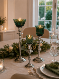 Kerzenständer in Silber-Antik in 3 Größen