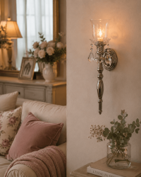 Wandleuchter im Silber Antik-Look