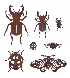 Verschiedene Käfer in Edelrost