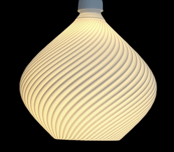 Weißer"gedrehter" Lampenschirm für Anschluss an A1e/b (13cm Stern)