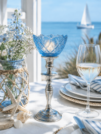 Aufsatzglas Fiori in Blau