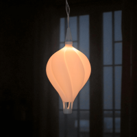 Weißer Lampenschirm in Form eines Heißluftballon für Anschluss an A1e/b (13cm Stern)