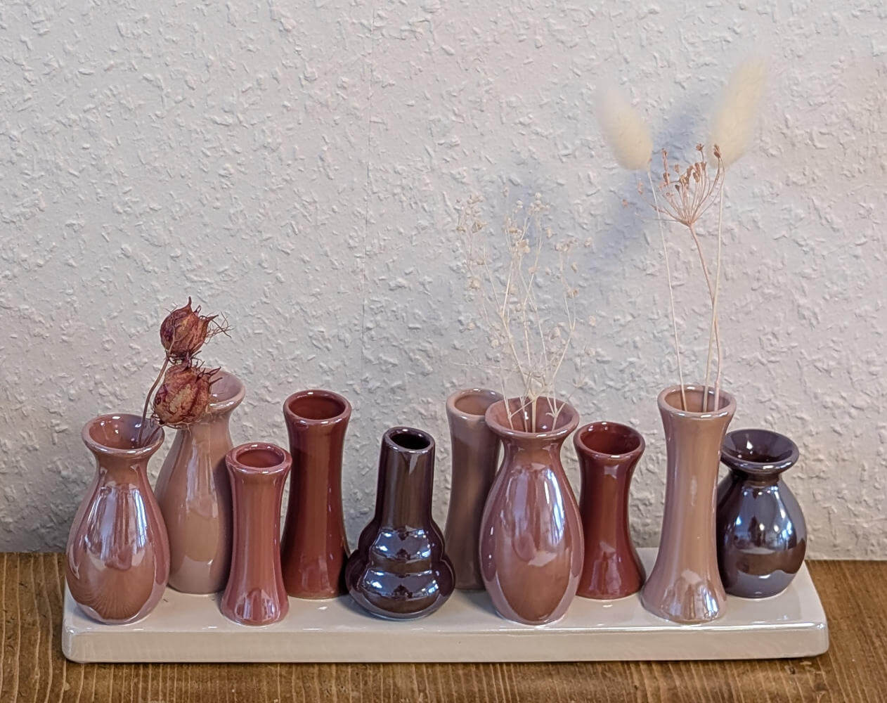 10 Minivasen in Pink-Pearl