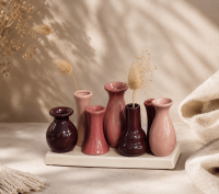 7 Minivasen in Pink-Pearl