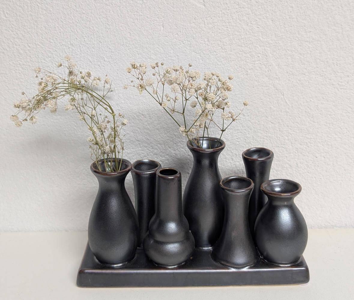 7 Minivasen in Schwarz Metallic – Bild 2