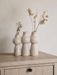 Design-Keramikvase mit 3 Vasenöffnungen